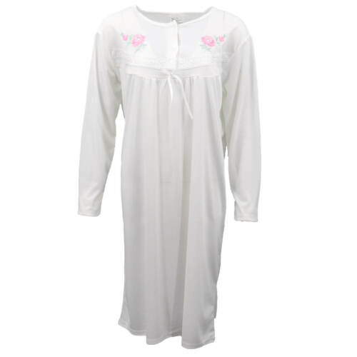 100% Cotton Women Nightie Night Gown Pajamas Pyjamas Winter Sleepwear PJs Dress - Picture 5 of 5