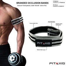 X1 Pair Gray  Black Blood Flow Restriction Occlusion Training Bands Arm Straps