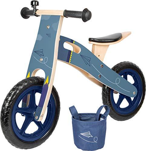 Small Foot 11614 Biciclettina Blu Aereo di Carta, in Legno, i con Sedile (M6Y)