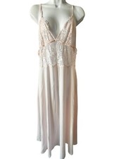 Dentelle Pink Blush Nightgown  Robe Set Cassandra Sz XL lace Up Back Coquette