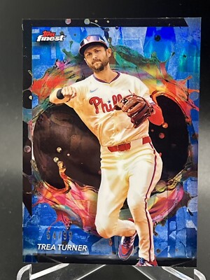 2024 Topps Finest Trea Turner Rare Blue Refractor #260 #d 27/99