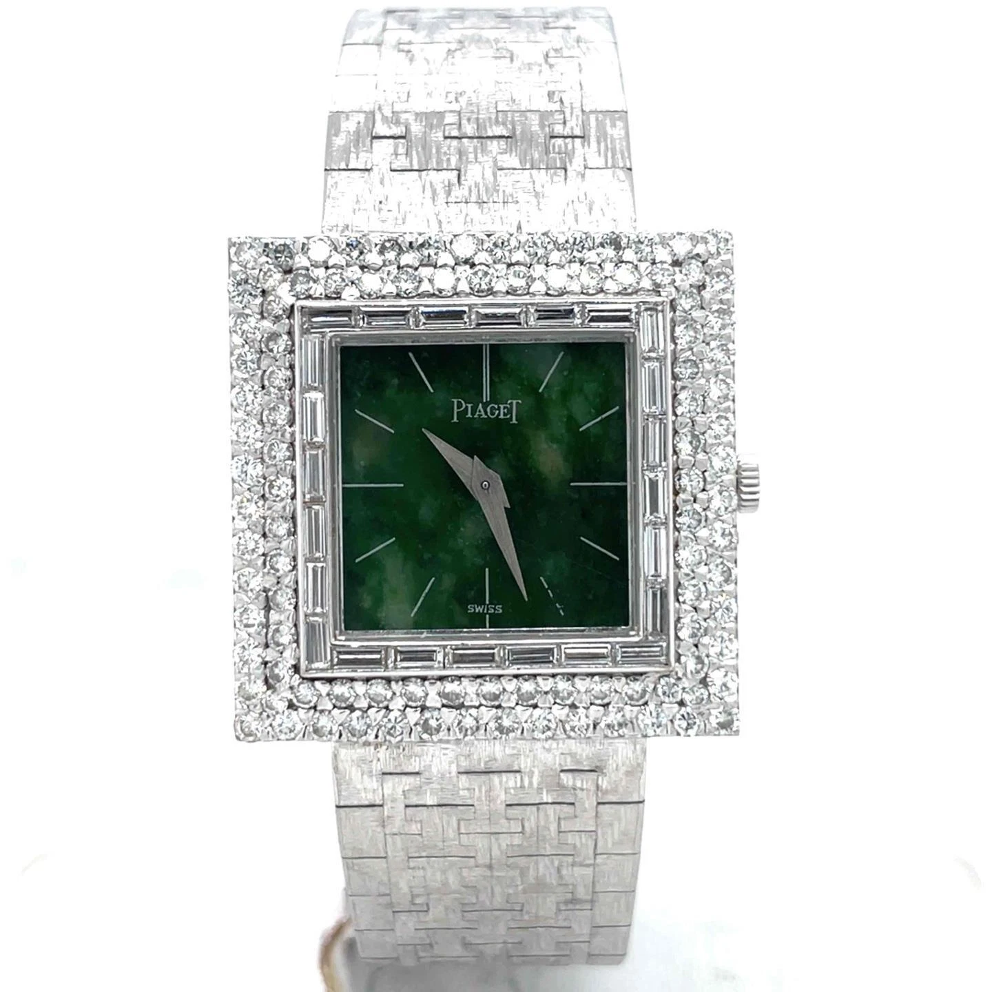 Piaget — Piaget Vintage Hand Wind 18k White Gold Factory Diamond Bezel Green Dial 9209A67