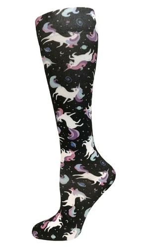 Nurse Medical Unicorn 15-20mmHG Soft Comfort Compression Socks Purple or Black - Picture 3 of 4