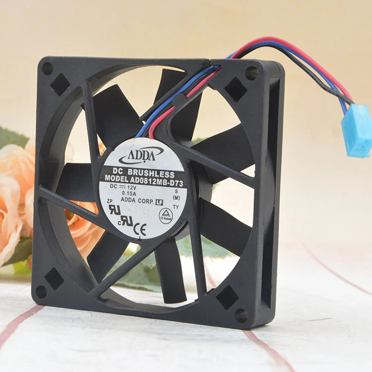 1pc ADDA AD0812MB-D73 12V 0.15A 8015 8CM 3-wire Cooling Fan - Image 3 of 4