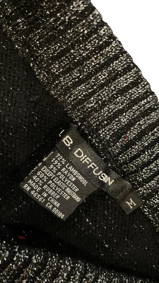 Conjunto de Falda Suéter Cuello Capucha Mezcla Lana de Cordero Metálica Art Deco Años 90 IB Difusión M Foto 4 de 4