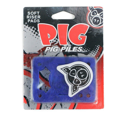 Pig Skateboard Risers 1/8'' Blue (Pair) Pig Piles Riser Shock Pads (soft)