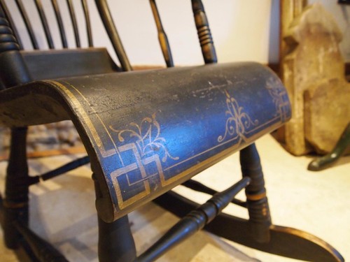 Chair rare Boston rocking chair original paint c1840 - Picture 10 of 12
