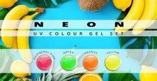 UV Farbgel Set Neon 4 x 5ml Farben Gel mittelviskos Sparset Nagel Color Nailart