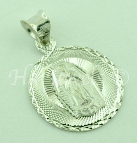 14k Solid White Gold Virgin Mary Lady Guadalupe pendant Charm #5474 ...
