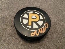 GEORGII MERKULOV SIGNED AUTOGRAPHED PROVIDENCE BRUINS LOGO HOCKEY PUCK COA