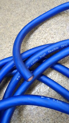 OFC Kupfer 50mm² Stromkabel Batteriekabel  Minuskabel Powerkabel blau
