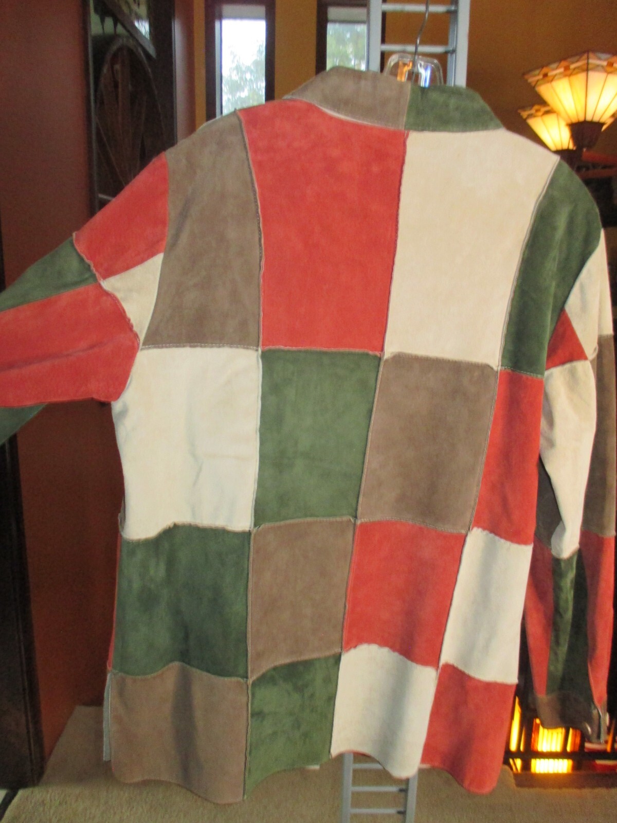 Vtg Brandon Thomas 1X 100% Suede Patchwork  Retro… - image 4