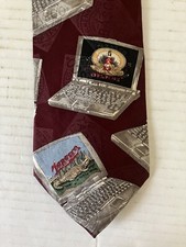 Tabasco Men's Necktie Tie Silk Jacquard Computers Lap Top Made in USA 58"