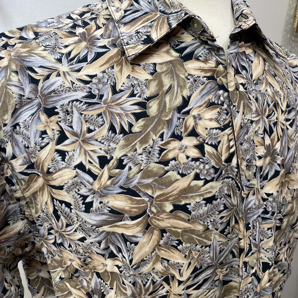 Vintage Pierre Cardin Hawaiian Aloha Camp Shirt Island Tropical Floral Mens M - Image 3 of 4