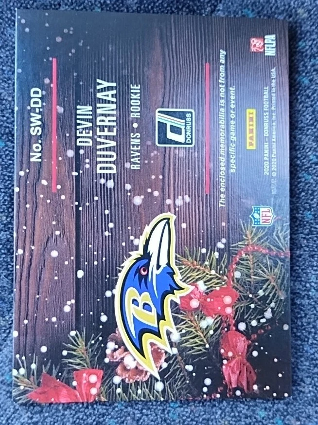 2020 Donruss Holiday Devin Duvernay Rookie Sweater 2 Color Ravens #SW-DD RC - Image 2 of 2
