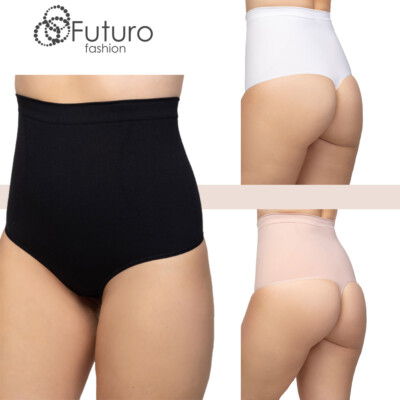 Damen Schlankmacher Bauch Kontrolle Tanga Hohe Taille Formende Unterwäsche L-2XL FG9175