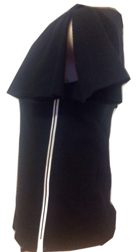 Women's MASQ Solid Black Casual Cotton Split Sleeve Tee Shirt Top SZ M(Fits Sm) - Picture 4 of 5