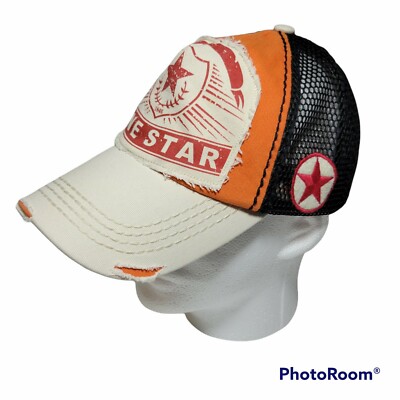 KBETHOS Lonestar Hat Snapback Distressed Baseball Cap Mesh Back Adjustable GUC