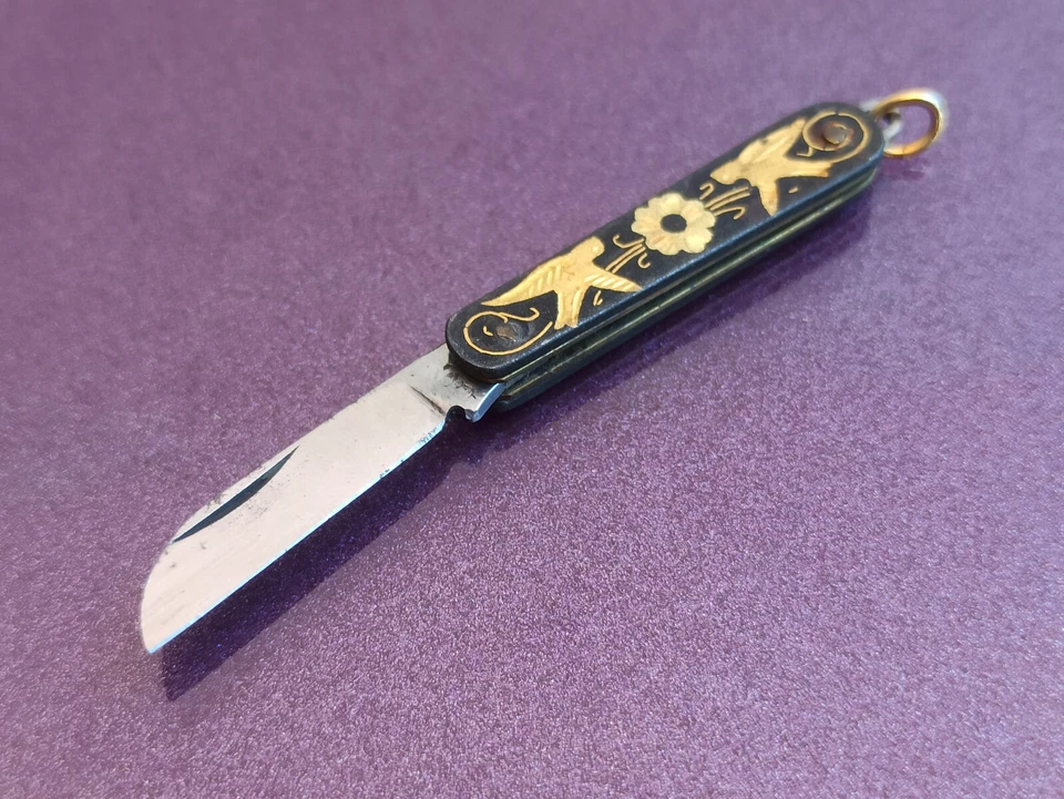 Toledo Damascus Navaja Albacete, Spain Knife, Navaja, Vintage Folding Knife - Image 2 of 4