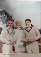 VINTAGE 1950'S TENNIS PRINT BOBBY WILSON ROGER BECKER MARIA MEYER HELBECK