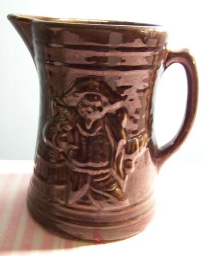 Vintage McCoy Dark Brown Buccaneer Pitcher 2 quart #6 