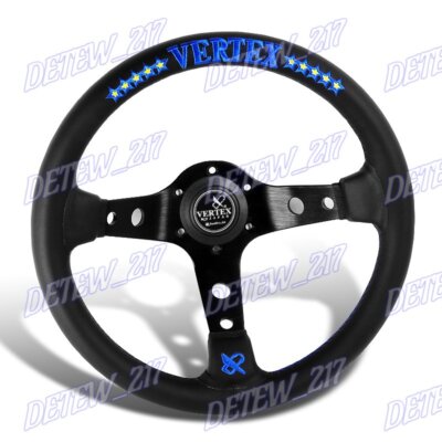 Vertx VX1996 Leather Deep Dish 330mm Steering Wheel Blue Stitch For OMP  Rac