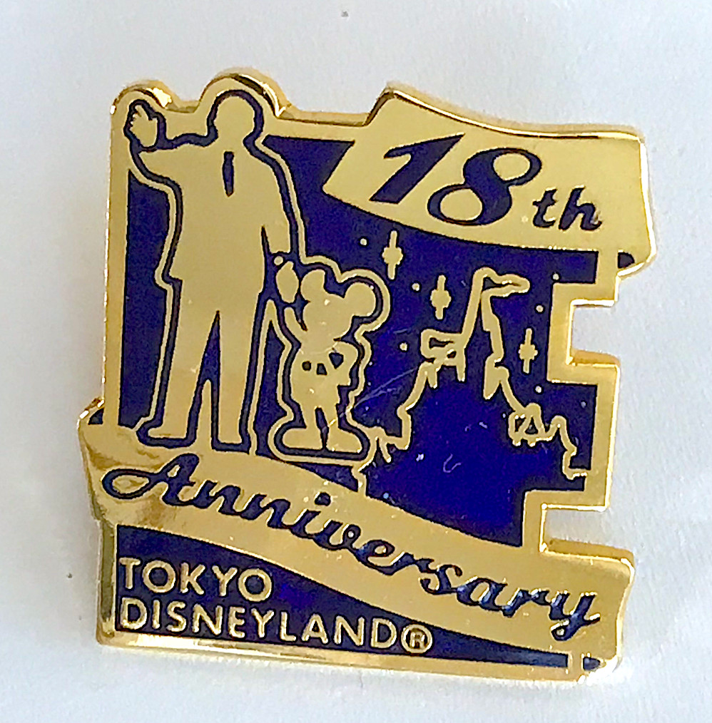 Tokyo Disneyland 18th Anniversary Partners Statue Pin