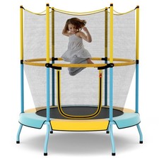 48"Toddler Trampoline for Kids with Safety Enclosure Net Heavy-duty Frame Yellow