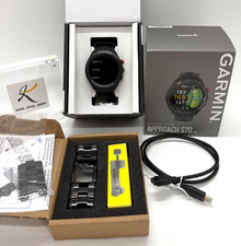 Garmin Approach S70 Golf Watch black GPS smartwatch 47mm Operation confirmed w/B