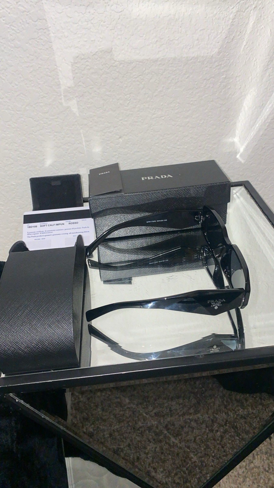 PRADA SPR17WS 1BO2O1 Men's Square Black Plastic Sunglasses Tinted Lens thumbnail 3