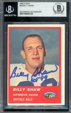 Billy Shaw Beckett BAS Signed 1963 Fleer Autograph Bills