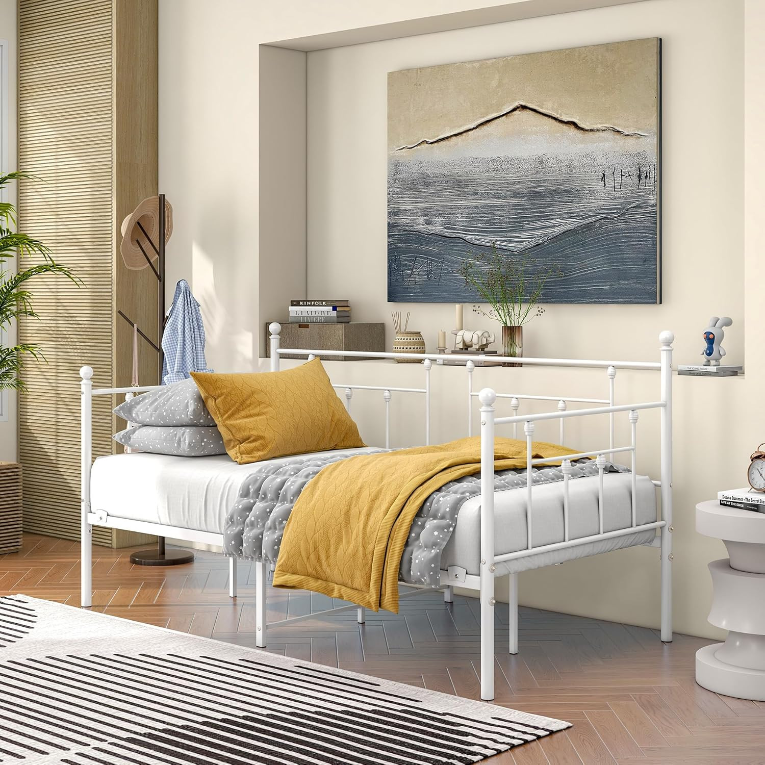 With Metal Slats & Under Bed Storage - White