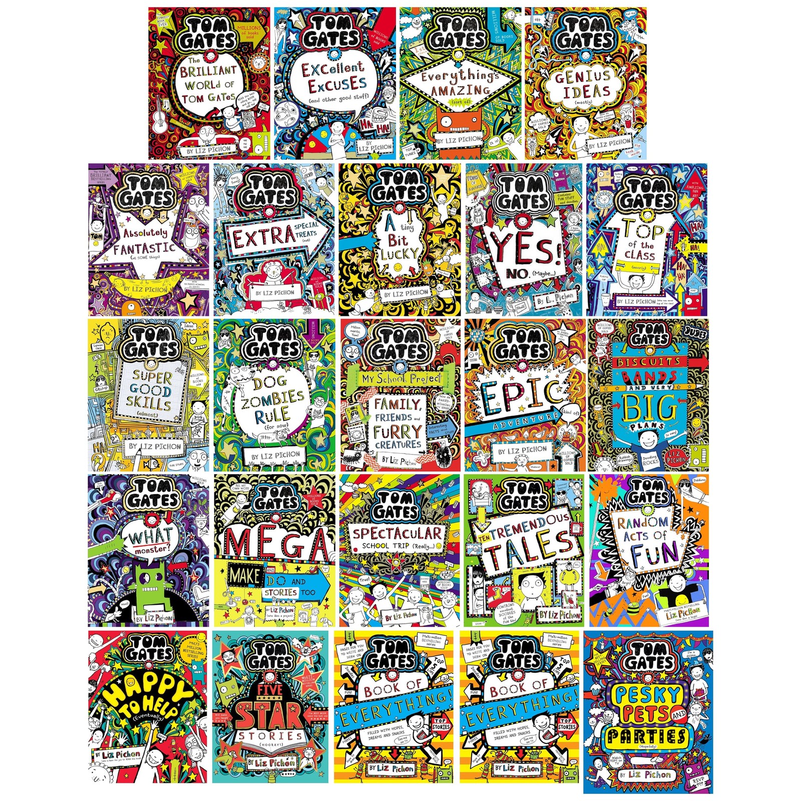 Scholastic Boys Red Tom Gates By Liz Pichon: Books 1-24 Collection Set - Age 7-14 - Paperback/Hardback - Image 3