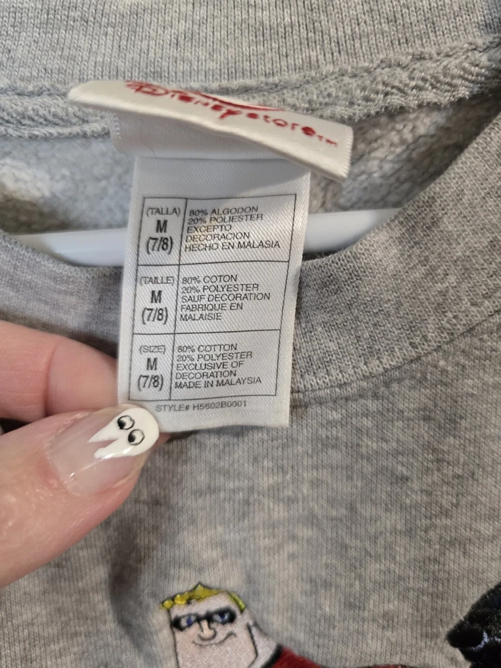 Sudadera Vintage Disney Store INCREÍBLES Bordada Crew Juvenil Mediana 7/8 Foto 4 de 4