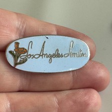 Vintage Los Angeles Limited Union Pacific Enamel Lapel Pin Light Blue Oval Poppy