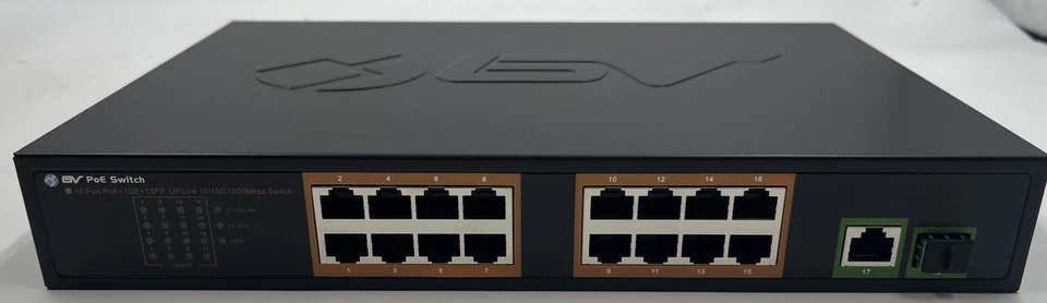 BV-TECH POE-SW1602G 16-PORT GIGABIT POE+ ETHERNET UPLINK NETWORK SWITCH  - Image 2 of 4