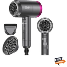 1600W Ionic Hair Dryer - Portable Lightweight Blow Dryer with Diffuser & Heat...