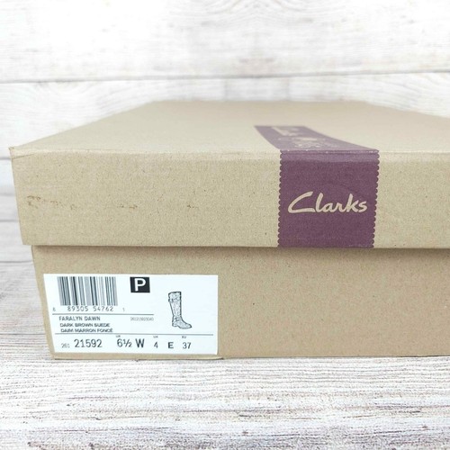 Clarks Women's Faralyn Dawn Dark Brown Suede High Boots 26121592 Size 6.5W - Picture 9 of 9