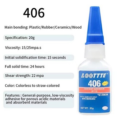 Loctite 406 Sofortklebstoff 20 g Industriekleber für Kunststoff & Gummi