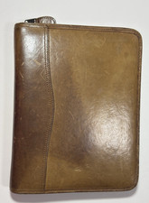 Day Timer Planner Organizer Vtg Brown Leather...