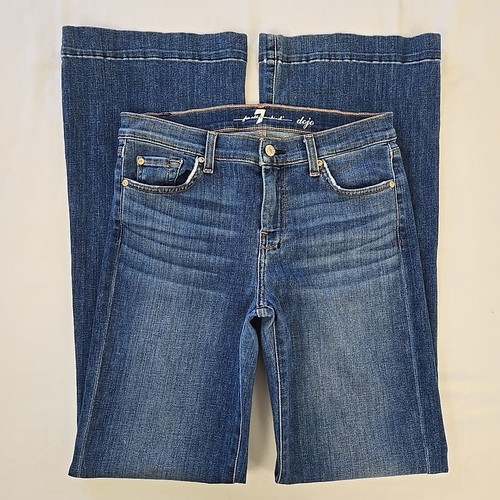 Seven For All Mankind Dojo Jeans 7 bestickte Taschen weites Bein Schlag 29 (30x34) - Bild 11 von 20