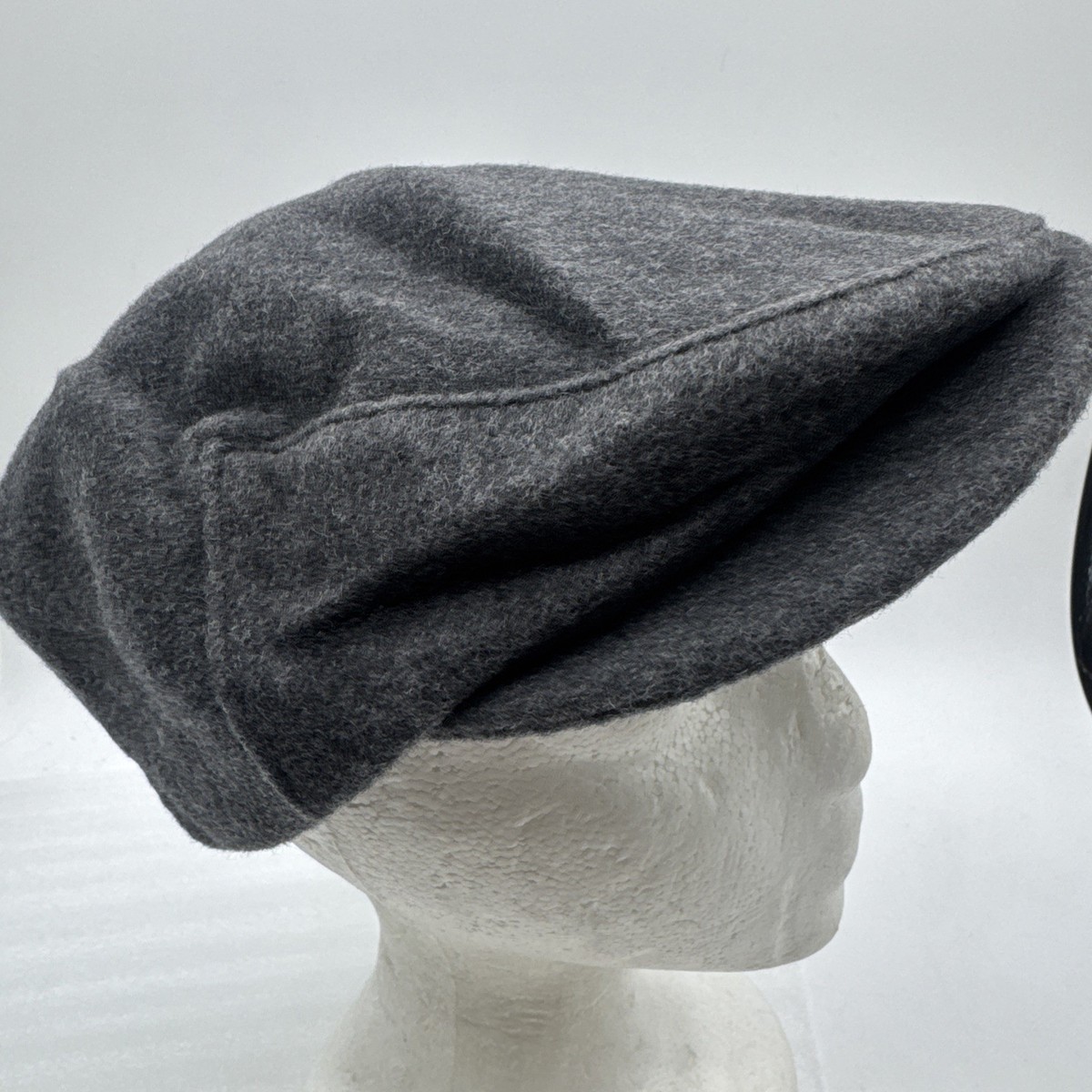 Vintage Kenneth Michael Hat Gray Wool Cashmere Flat Cabbie Newsboy