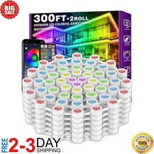 300FT Permanent Outdoor RGB Lights - IP68 Waterproof with Smart App Control Remo
