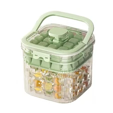 6.7*6.7*7.1in Ice Storage Bin w/ Two Small Ice Cube Trays Molds & Scoop for H...