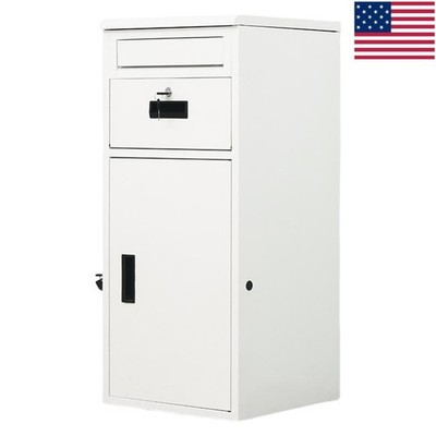 Outdoor Storage Box with Lock Package Drop Container Rustproof for Outside Porch