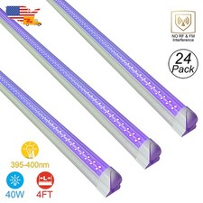 24 Pack Led BlackLight UV Bar 48 inch 4Ft Led Ultraviolet Lamp for Party D cor