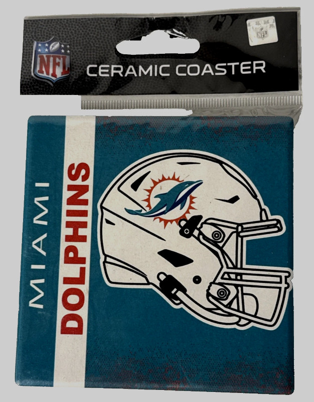 Miami Dolphins NFL Ceramic Coaster Square Tile Drink Cup Mat Official Licensed