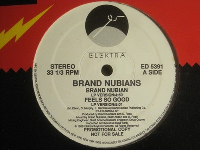 BRAND NUBIANS - BRAND NUBIAN FEELS SO GOOD 12'' ORIG '89 ELEKTRA ED-5391 PROMO NM