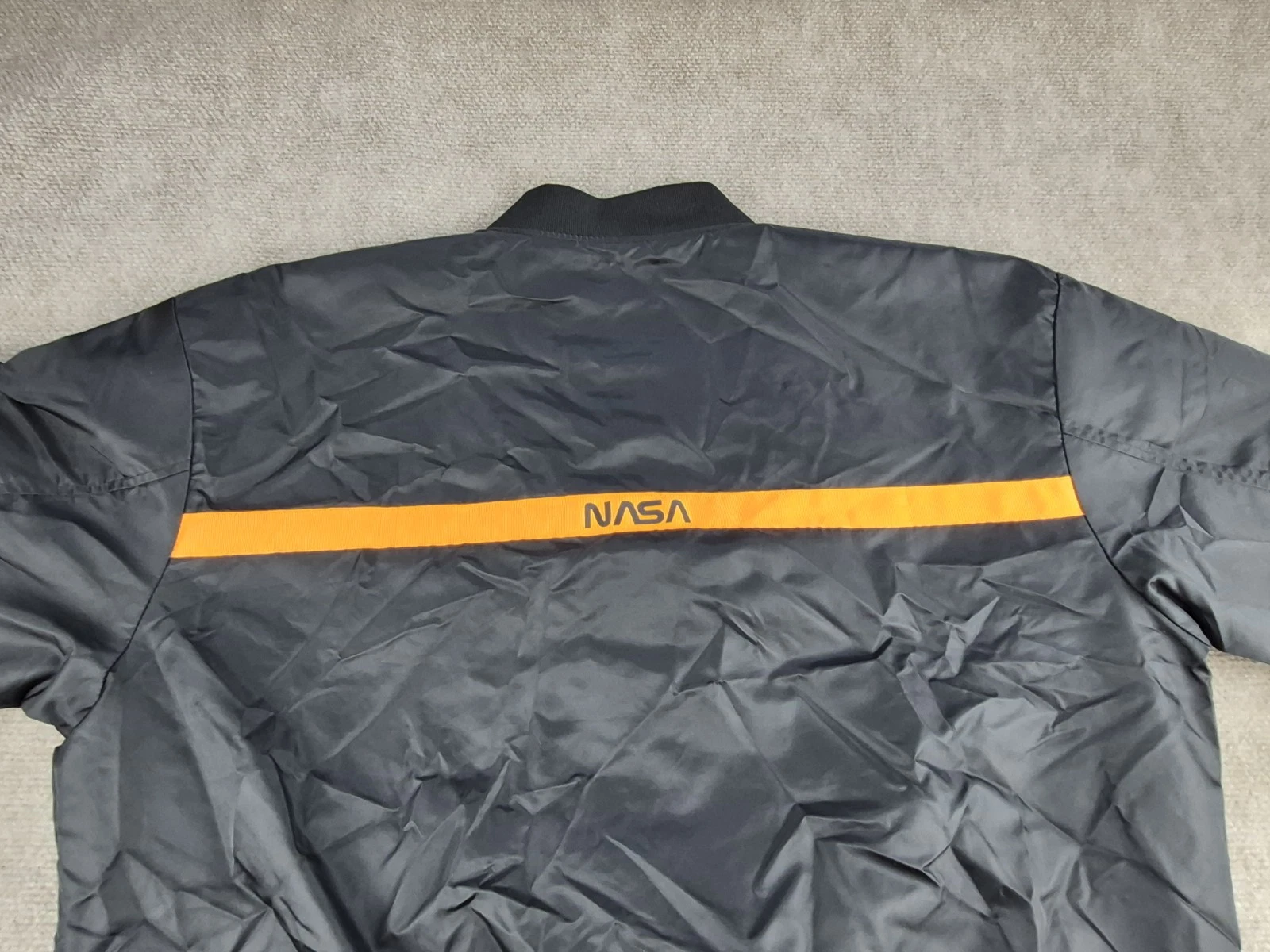 ASSTSERIES NASA Bomber Jacket Men Sz XL Black Flight Jacket Space Logo Polyester - product detail image 11