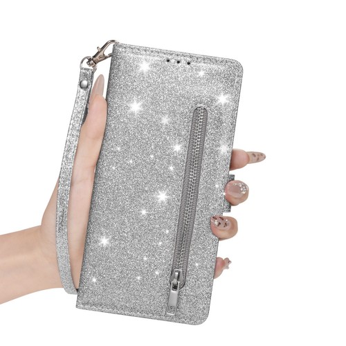 Luxury Bling Handy Zipper Wallet Purse Leather Stand Case Cover For Apple iPhone - Picture 11 of 51